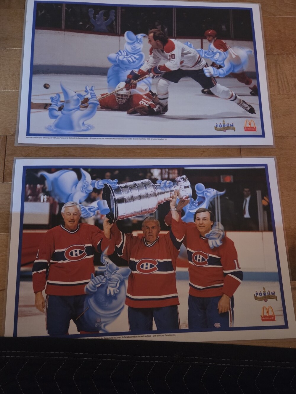 vintage 1996 McDonald's Montreal Canadiens promotional placemat x 2